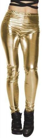 Metallic legging goud, Verzenden, Nieuw, Feestartikel