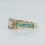 Statement ring - 14 karaat Geel goud - 1.33ct. tw. Diamant, Sieraden, Tassen en Uiterlijk, Antieke sieraden