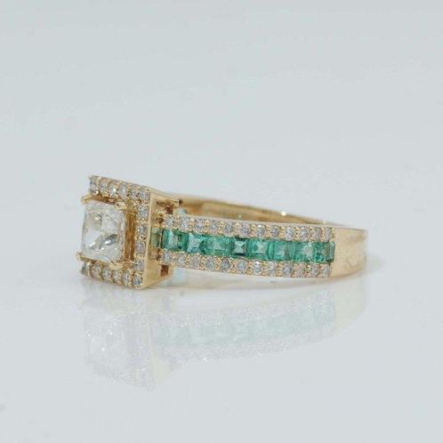 Statement ring - 14 karaat Geel goud - 1.33ct. tw. Diamant, Sieraden, Tassen en Uiterlijk, Antieke sieraden