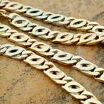 Tricolor gouden heren ketting | 50 cm (solide ketting), Ophalen of Verzenden, Gebruikt, Overige kleuren, Goud