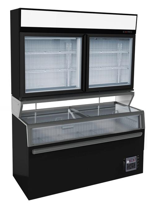 Combisteel Wandcombinatie Koel/vries | Zwart | 0°c/+10°c | -, Witgoed en Apparatuur, Koelkasten en IJskasten, Ophalen of Verzenden