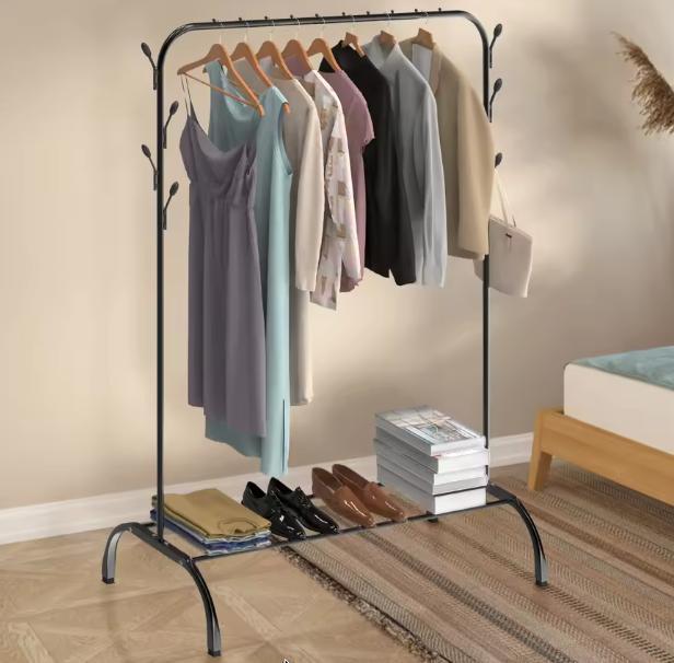 Stevig 2-in-1 Droogrek en Kledingrek met Haken, Huis en Inrichting, Woonaccessoires | Kapstokken, Nieuw, Verzenden