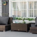 Balkontafel - TrendyGarden - Poly rattan - Bruin, Huis en Inrichting, Tafels | Bijzettafels, Ophalen of Verzenden, Nieuw, Modern
