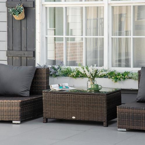 Balkontafel - TrendyGarden - Poly rattan - Bruin, Huis en Inrichting, Tafels | Bijzettafels, Nieuw, Ophalen of Verzenden