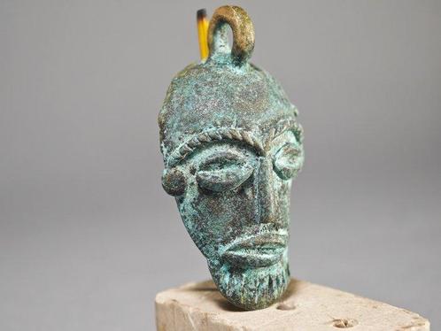 Oud Akan Afrikaans bronzen masker 19e eeuw - Akan -, Antiek en Kunst, Kunst | Niet-Westerse kunst