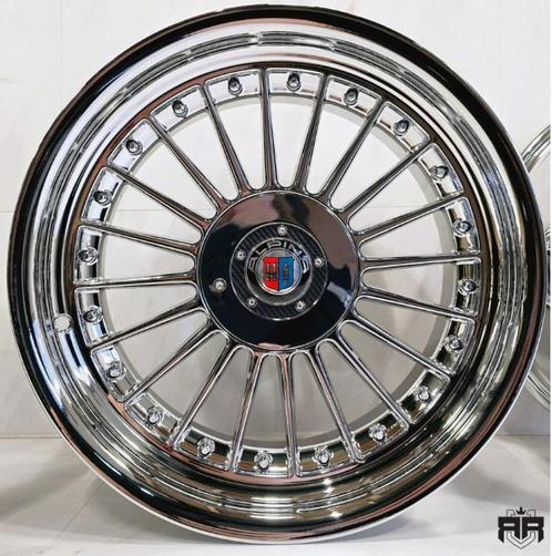 17 inch 4x100 / 5x100 Y7670 - Black Chrome - Alpina Breedset, Auto-onderdelen, Banden en Velgen, Velg(en), Nieuw, 17 inch, Ophalen of Verzenden
