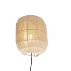 Oosterse wandlamp zwart met jute touw - Riki, Nieuw, Overige materialen, Oosters