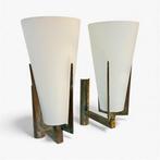 Stilnovo - Wandkandelaar (2) - Messing, Glas, Antiek en Kunst