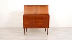 Vintage secretaire | Teak | 90 cm, Ophalen of Verzenden, Zo goed als nieuw, Mid century modern, vintage, retro