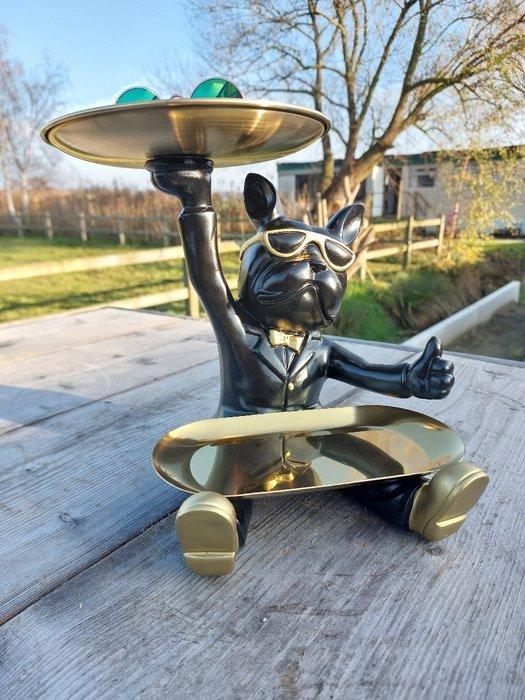 Beeld, bulldog cool sculptuur - 22 cm - polyresin, Antiek en Kunst, Curiosa en Brocante