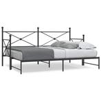 vidaXL Slaapbank met onderschuifbed zonder matras 90x190cm, 90 cm, Eenpersoons, Verzenden, Zwart