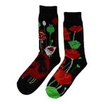 Sokken katoen - roos schedel print - zwart rood - maat 38-46, Kleding | Dames, Nieuw