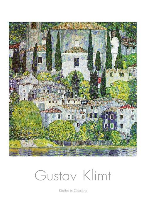 Kunstdruk Gustav Klimt - Kirche in Cassone 70x100cm, Huis en Inrichting, Woonaccessoires | Schilderijen, Tekeningen en Foto's