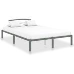 vidaXL Bedframe metaal grijs 140x200 cm, Verzenden, 140 cm, 200 cm, Metaal
