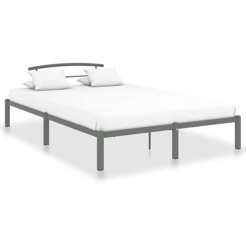 vidaXL Bedframe metaal grijs 140x200 cm, Huis en Inrichting, Slaapkamer | Bedden, 140 cm, 200 cm, Grijs, Tweepersoons, Nieuw, Metaal