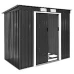 Tuinhuis met hellend dak 213x130x173cm - grijs/wit, Tuin en Terras, Overige Tuin en Terras, Nieuw, Verzenden