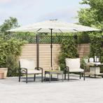 vidaXL Parasol met stalen paal 290x290x238 cm wit, Tuin en Terras, Verzenden, Nieuw, 2 tot 3 meter