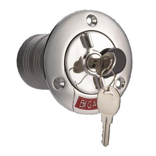 Dekvuldop met slot 38/50mm diverse opschriften-Dekdop RVS, D, Watersport en Boten, Bootonderdelen, Nieuw, Ophalen of Verzenden