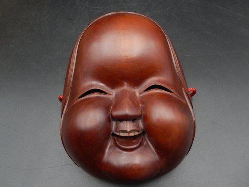 Noh masker - Hout - Ofuku-mask  - Door Tsuda Akiyoshi, Antiek en Kunst, Antiek | Overige Antiek