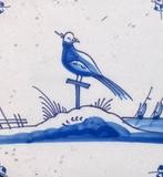 Tegel - Delfts blauwe tegels met fazant, boerderijen,