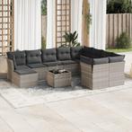 vidaXL 11-delige Loungeset met kussens poly rattan, Tuin en Terras, Verzenden, Nieuw, Rotan, Loungeset