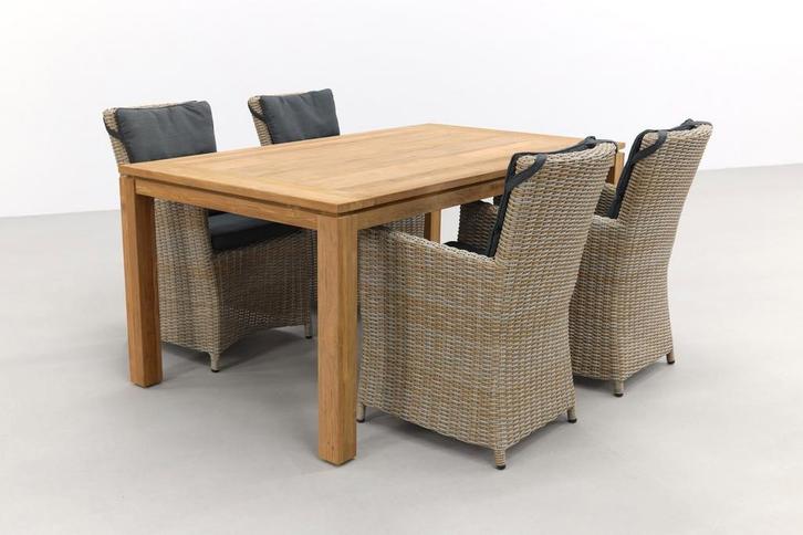 VDG Mante Dessert/Rome 170 cm. tuinset - 5-delig, Tuin en Terras, Tuinsets en Loungesets, Tuinset, Nieuw, Hout, Verzenden