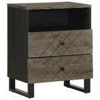 vidaXL Nachtkastje 50x33x62 cm massief mangohout zwart, Huis en Inrichting, Slaapkamer | Nachtkastjes, Verzenden, Nieuw, Hout