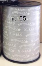 Lint krullint x-mas 10mm x 250 mtr zilver cadeaulint, Ophalen of Verzenden, Nieuw