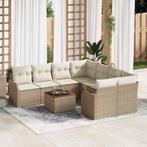 vidaXL Tuin Sofa Set 9 pcs Beige en wit, Tuin en Terras, Tuinsets en Loungesets, Verzenden, Nieuw, Rotan