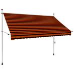 vidaXL Luifel handmatig uittrekbaar 250 cm oranje en bruin, Verzenden, Nieuw
