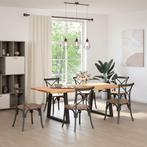 vidaXL Eettafel rechthoekig 220x100x74 cm massief eikenhout, Huis en Inrichting, Tafels | Eettafels, Verzenden, Nieuw