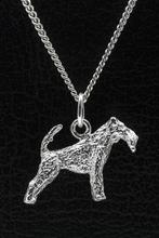 Zilveren Fox terrier draadhaar met staart ketting hanger ..., Verzenden, Nieuw