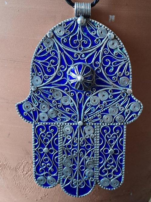 Vintage zilveren Berber Khamsa hanger - Zilver - Marokko, Antiek en Kunst, Kunst | Niet-Westerse kunst