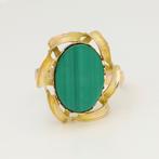 Ring - 18 karaat Geel goud - Malachiet, Sieraden, Tassen en Uiterlijk, Ringen, Nieuw