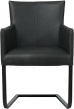 Direct meenemen | Zwarte leren eetkamerstoel | zwart leer |, Huis en Inrichting, Stoelen, Overige kleuren, Nieuw, Leer, Ophalen of Verzenden