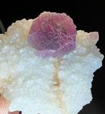 Fluoriet Violette kristal op kwarts - Hoogte: 8 cm -