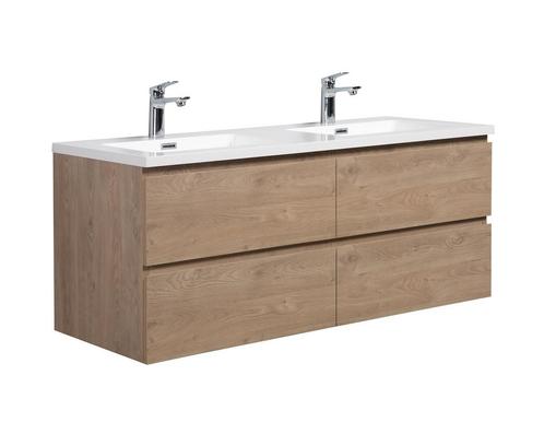 Badkamermeubel Set Angela 140cm Kastanje Eiken Badmeubel, Huis en Inrichting, Badkamer | Badkamermeubels, Nieuw, Wastafelkast