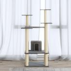 vidaXL Kattenkrabpaal met sisal krabpalen 110 cm lichtgrijs, Verzenden, Nieuw