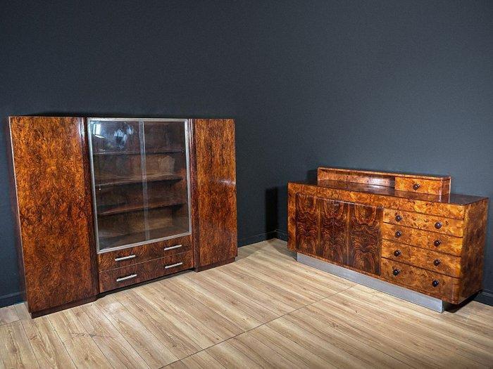 Credenza (2) - Hout, Glas, Antiek en Kunst, Antiek | Meubels | Stoelen en Banken