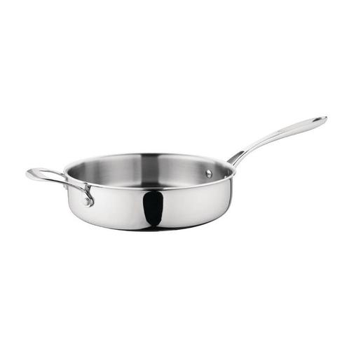 Sauteuse Triwall RVS/Aluminium | 24(Ø)x6(h)cm Vogue, Zakelijke goederen, Horeca | Keukenapparatuur, Nieuw in verpakking, Verzenden