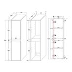 Kolomkast Aquasplash Retro 120 cm Licht Bruin, Ophalen of Verzenden, Nieuw