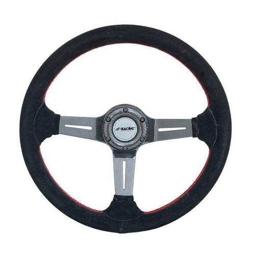 Simoni Racing Sportstuur Carlos 350mm - Carbon - zwart-rood, Auto-onderdelen, Besturing, Nieuw, Ophalen of Verzenden