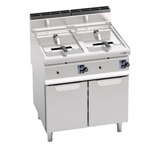 GGM Gastro | Dubbele friteuse op gas - 10+10 liter - 13,8 kW, Witgoed en Apparatuur, Frituurpannen, Verzenden