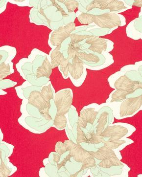 Borken Crêpe Bloemen Rood, Hobby en Vrije tijd, Stoffen en Lappen, Rood, Nieuw