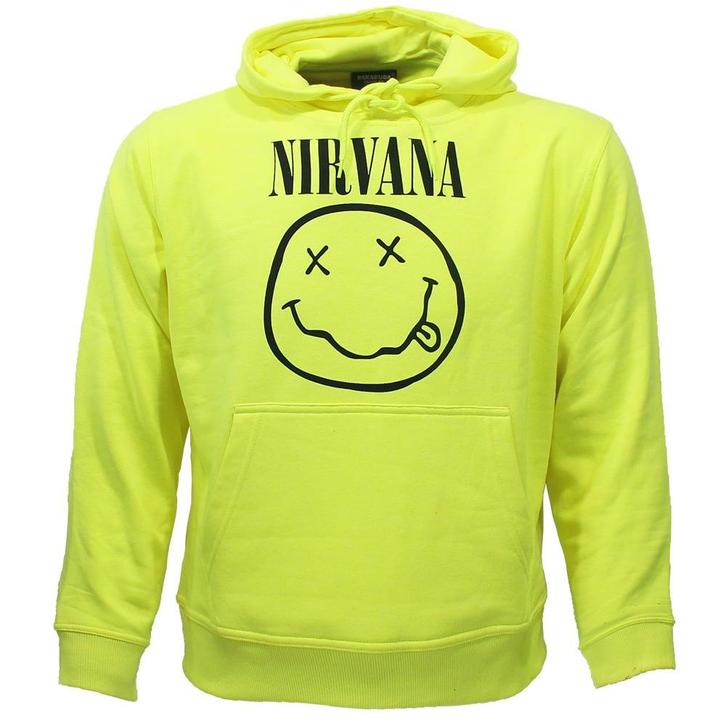 Nirvana Neon Geel Smiley Hoodie Trui Sweater - Officiële, Kleding | Heren, Truien en Vesten, Verzenden