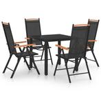 vidaXL 5-delige Tuinset aluminium zwart, Tuin en Terras, 4 zitplaatsen, Verzenden, Tuinset, Nieuw