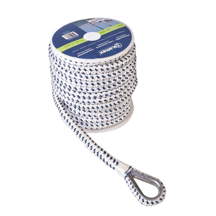 Polyester Ankerlijn met Lood gevlochten wit navy-Dikte 12mm, Watersport en Boten, Accessoires en Onderhoud, Nieuw, Ophalen of Verzenden