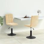 vidaXL Eetkamerstoelen draaibaar 2 st fluweel crèmekleurig, Verzenden, Nieuw