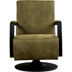 Leren draaifauteuil Mood - Kenia Olive (olijf) -, Huis en Inrichting, Fauteuils, Nieuw, Ophalen of Verzenden, 50 tot 75 cm, Industrieel, Modern