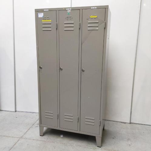 Retro metalen 3-deurs kledingkast locker kast
